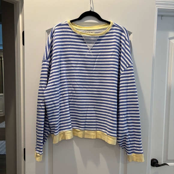 We The Free Blue and White Striped Sweatshirt - Picture 3 of 5